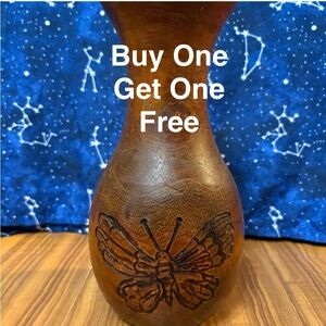 Handcrafted butterfly vase unique vintage style